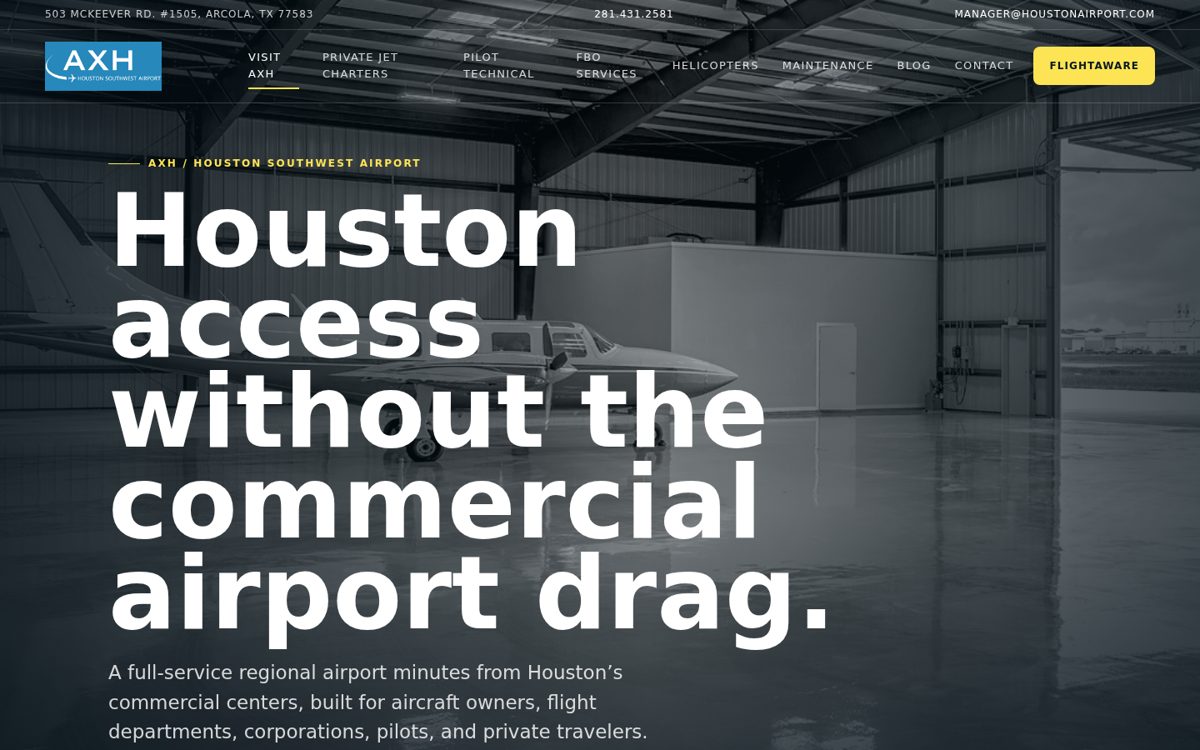 Houston Southwest Airport — editorial direction
