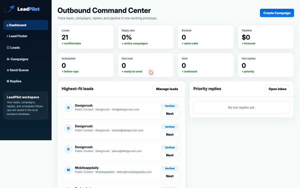 LeadPilot — outbound sales command center