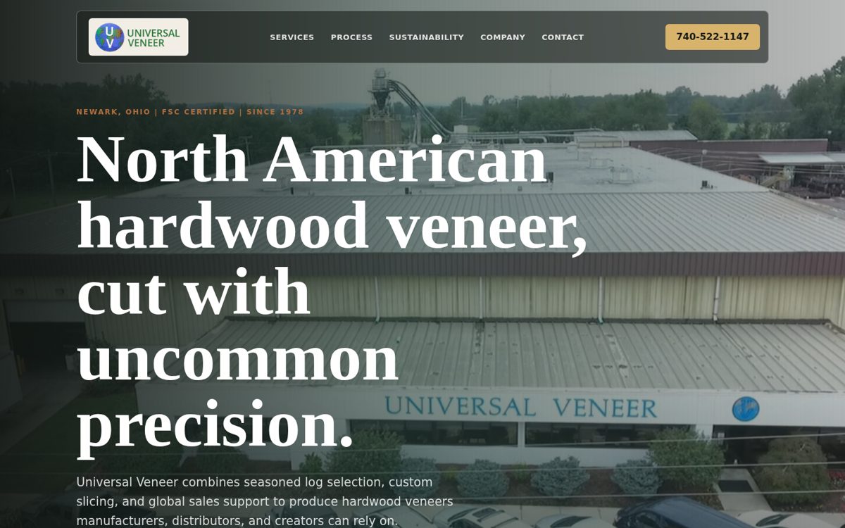 Universal Veneer manufacturer website