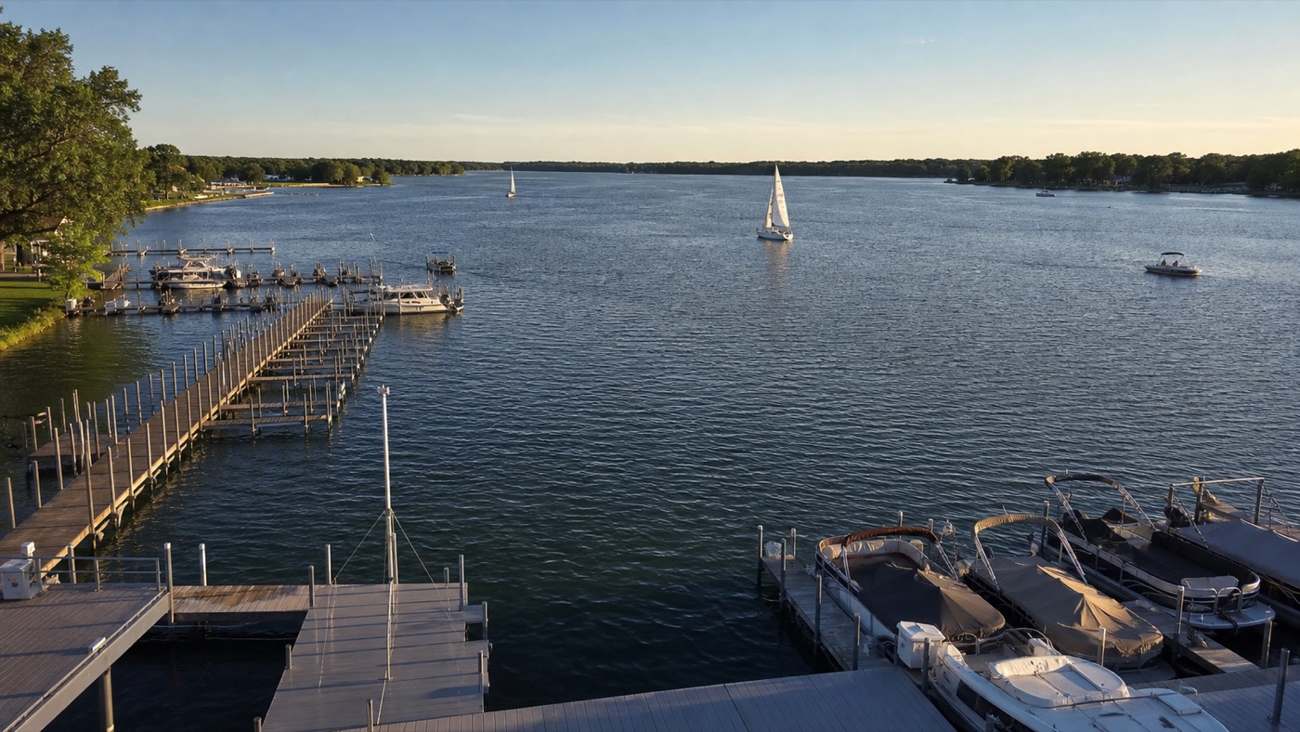 Realistic roof camera view looking across Buckeye Lake